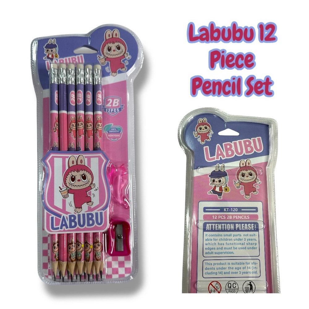 Labubu Pink Pencil Set - Picture 3 of 3